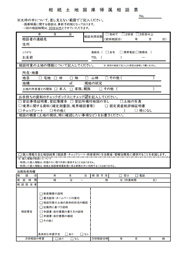 相続土地国庫帰属制度の相談対応が開始されます