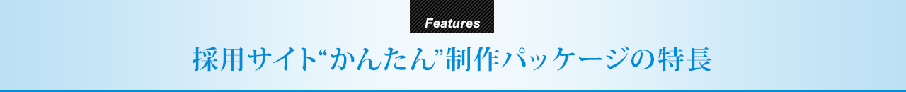 採用サイト“かんたん”パッケージの特長