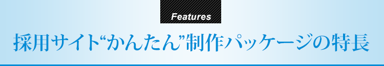 採用サイト“かんたん”パッケージの特長