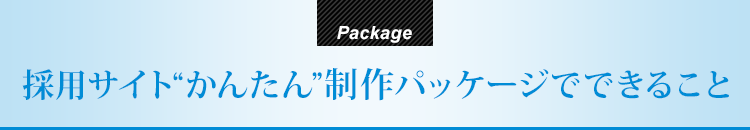 採用サイト“かんたん”パッケージでできること