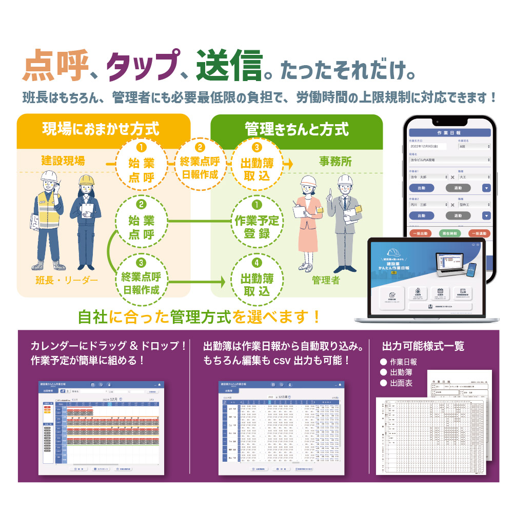 建設業かんたん作業日報の画像2