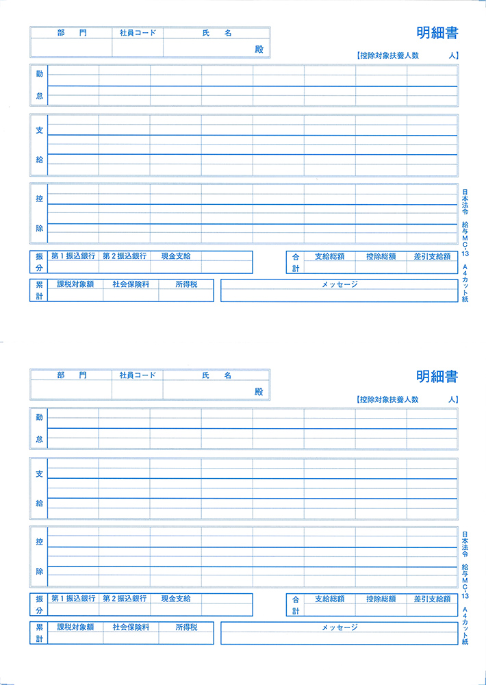 給与明細書の画像