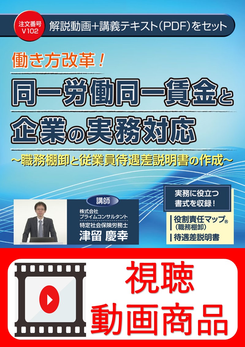 [動画視聴サービス商品]　同一労働同一賃金と企業の実務対応の画像