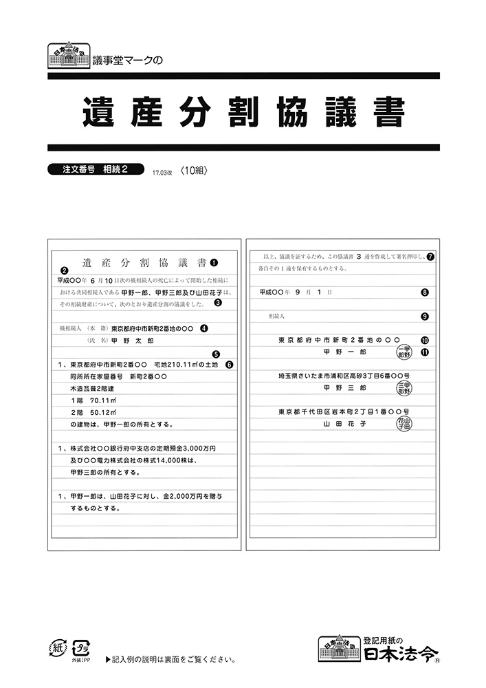 遺産分割協議書の画像