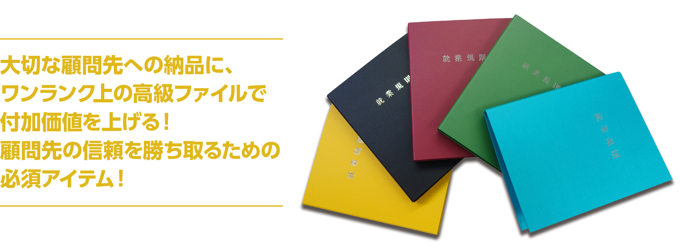 大切な顧問先への納品に、ワンランク上の高級ファイルで付加価値を上げる！顧問先の信頼を勝ち取るための必須アイテム！
