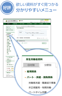 欲しい資料がすぐ見つかる分かりやすいメニュー